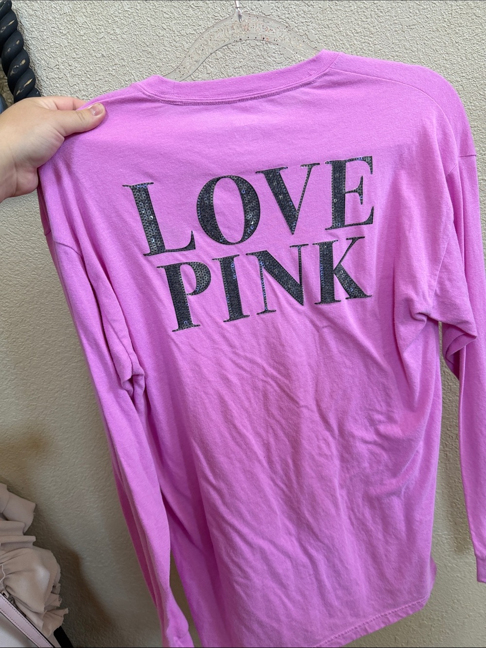PINK Long Sleeve Tee — Bright Pink